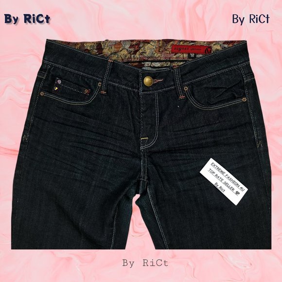 Vigoss Bootcut Women's Jeans Size 28x33 Stretch Blue Denim Flap Pockets Low Rise - Picture 4 of 12